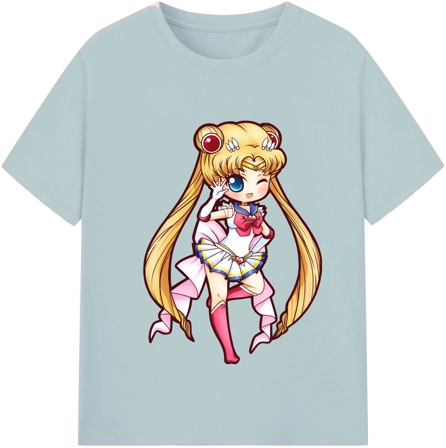 （画像用） 美少女戦士セーラームーン 月野 うさぎ つきの うさぎ Sailor Moon Tsukino Usagi 綿100％半袖Tシャツ（フロントプリント）